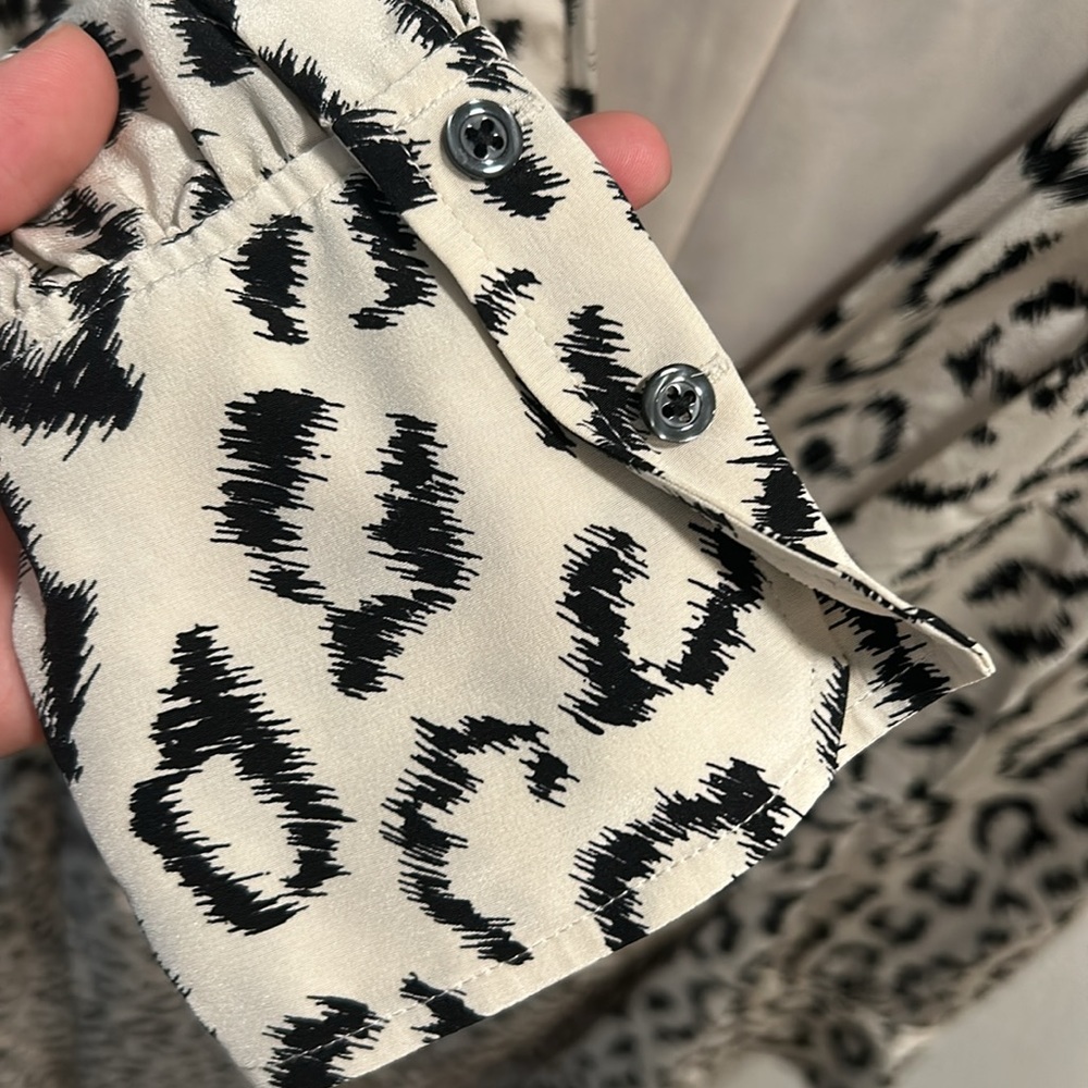 A.L.C. Asymmetrical Leopard Print Dress - Black and White - Picture 10 of 14